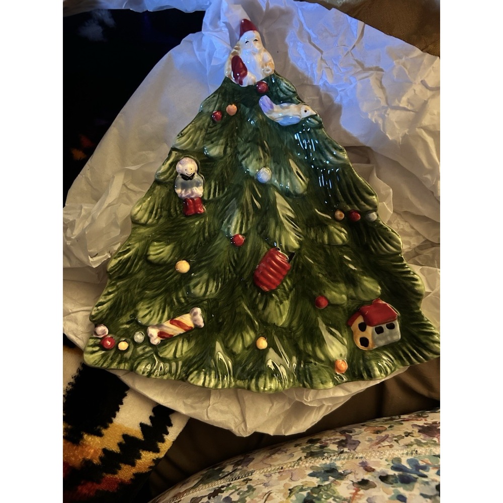 Spode Christmas Tree Whimsical Tray 7" – Hand Painted Holiday Plate